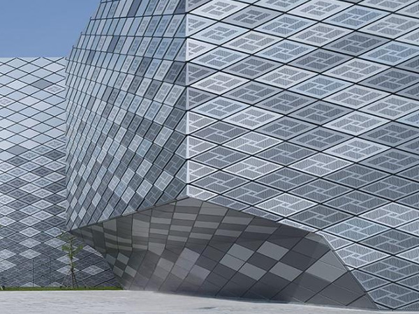 Diamond-shaped scale-shaped single-panel aluminum curtain wall